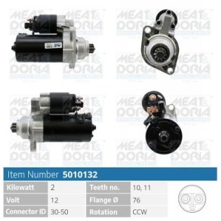 5010132_стартер! 12V 1.8KW 10T Audi A2/A3 1.4TDi/1.6/1.9TDi 96>, VW Golf/Passat 1.9TDi/2.0 90> фото