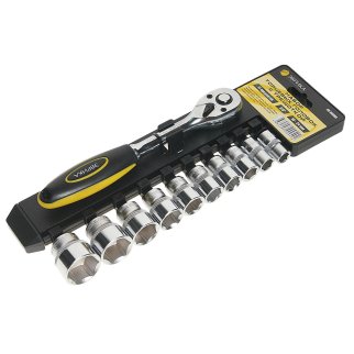 Набор головок торцевых с трещоткой 3/8" (10-24мм) 11пр (на держателе) ЭВРИКА фото 1