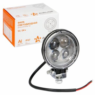 Фара светодиодная круглая, 4 LED направленный свет, 12W (83х83х51) 12/24V (ALED003) фото