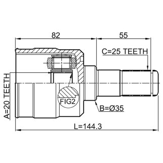 1211-IX35R_ШРУС внутренний к-кт!20X35X25 Hyundai Tucson 2.0/2.0D 4WD 04> фото 2