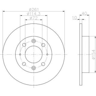 Диск тормозной задний MINTEX MDC1409 фото