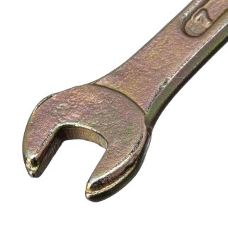 СИБРТЕХ 14301 Ключ рожковый, 6x7 мм, желтый цинк фото 3