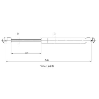 Упор газовый (амортизатор) для а/м VW Transporter T4 (90-) (крышки багажника без с/о) (GS 1842) фото 2