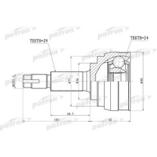 Шрус привода PATRON PCV1416 фото