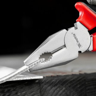 Плоскогубцы 200мм NICKEL никелированные, двухкомпонентные рукоятки MATRIX фото 1