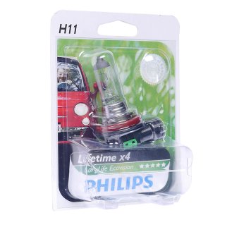Лампа 12V H11 55W PHILIPS Longerlife Eco Vision 1 шт. картон 12362LLECOB1 фото