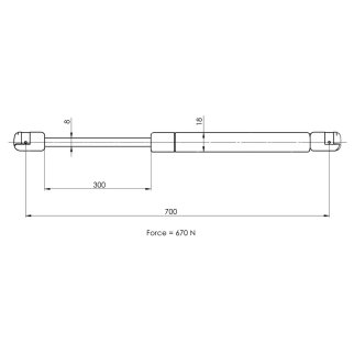 Упор газовый (амортизатор) для а/м Citroen Berlingo (96-) (крышки багажника) (GS 2001) фото 2