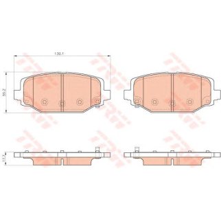 Колодки тормозные задние дисковые к-кт TRW GDB1936 фото