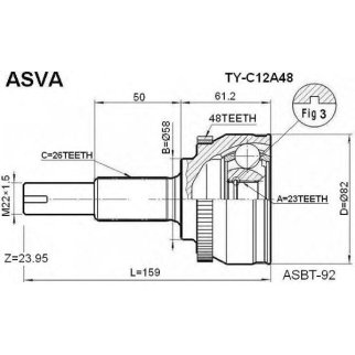 ШРУС наружный ASVA TYC1-2A48 фото