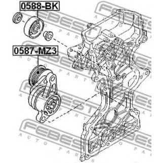 Ролик-натяжитель ручейкового ремня FEBEST 0588-BK фото