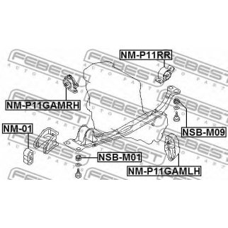 Опора двигателя передняя FEBEST NM-01 фото