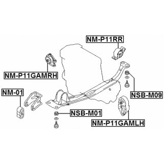 Опора двигателя передняя FEBEST NM-01 фото 2