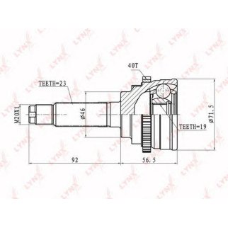 ШРУС наружный передний LYNXauto CO-1812A фото