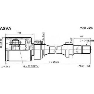 ШРУС внутренний ASVA TYIP-909 фото