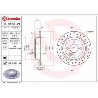 Диск тормозной задн MINI COOPER, ONE 02- фото