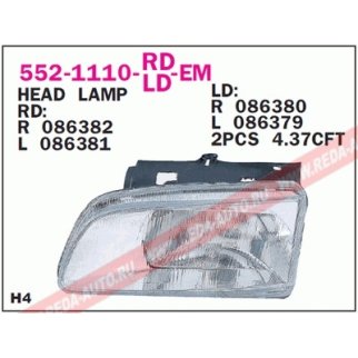 552-1110R-LD-EM_фара правая! Citroen Berlingo 96-03 фото