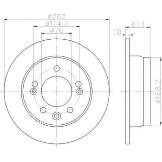 Диск тормозной задний Hella 8DD 355 118-861 фото