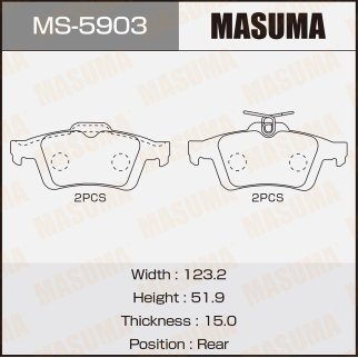 Колодки тормозные к-кт Masuma MS-5903 фото
