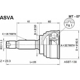 ШРУС наружный ASVA MT07- фото