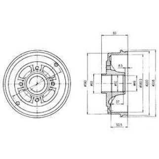 Барабан тормозной DELPHI BF426 фото
