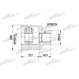ШРУС внутр к-кт [БЕЗ ПЫЛЬНИКА!] [A:30, B:30, D:96] MERCEDES-BENZ: 100 автобус 88-96, 100 фургон 88-96 (не для полуоси с трипоидом) фото