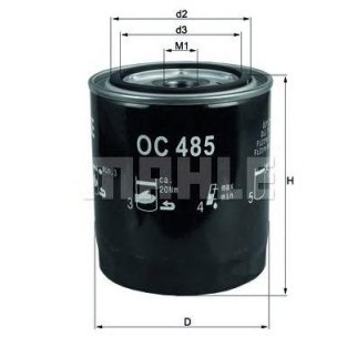 Фильтр масляный MAHLE OC 485 фото 2