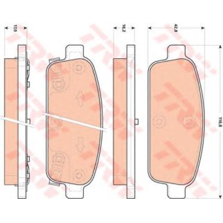 Колодки тормозные задние дисковые к-кт TRW GDB1844 фото