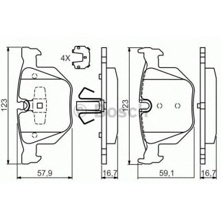 Колодки тормозные задние к-кт BOSCH 0 986 494 540 фото