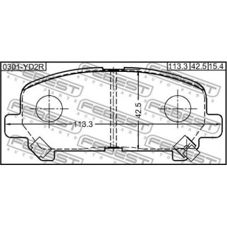 Колодки тормозные задние дисковые к-кт FEBEST 0301-YD2R фото