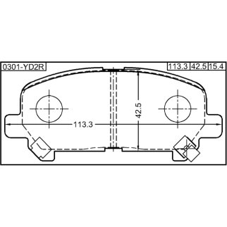 Колодки тормозные задние дисковые к-кт FEBEST 0301-YD2R фото 2