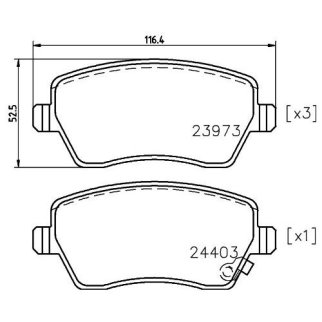 Колодки тормозные передние к-кт TRIALLI PF 4387 фото 3