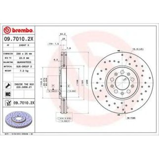 Диск тормозной brembo 09.7010.2X фото