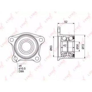 Подшипник ступицы LYNXauto WB-1023 фото