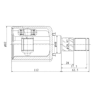 ШРУС для а/м Nissan X-Trail T32 (14-) 2.5i CVT 4WD (внутр. перед. лев.) (GO 1457) фото 3