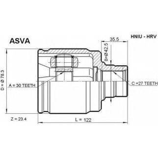 ШРУС внутренний ASVA HNIU-HRV фото