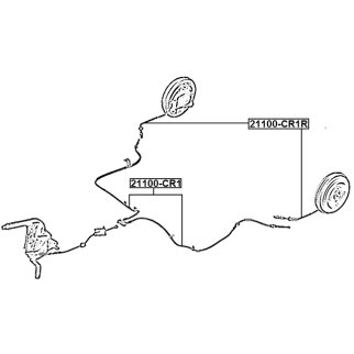 Трос ручного тормоза FORD ECOSPORT CBW 2013- FEBEST 21100-CR1R фото 2