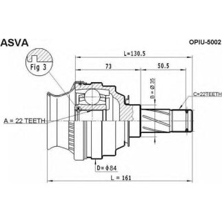 ШРУС внутренний ASVA OPIU-5002 фото