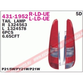 Фонарь задний прав FORD: FIESTA MK6 02-, 5D фото