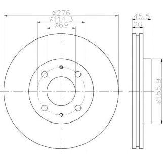 Диск тормозной передний вентилируемый MINTEX MDC2306 фото