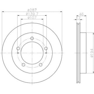 Диск тормозной передний вентилируемый MINTEX MDC1014 фото