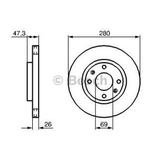 Диск тормозной передний вентилируемый BOSCH 0 986 479 229 фото