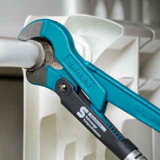 Ключ трубный рычажный №0 "0,5" цельнокованый тип-S" GROSS фото 1