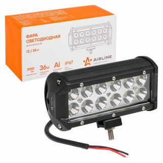 Фара светодиодная (балка) двухрядная, 12LED направленный свет, 36W (165х78х65) 12/24V (ALED045) фото