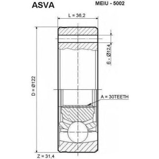 ШРУС внутренний ASVA MEIU-5002 фото