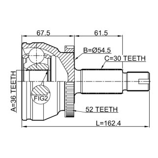 ШРУС НАРУЖНЫЙ 36X54.7X30, шт фото 2