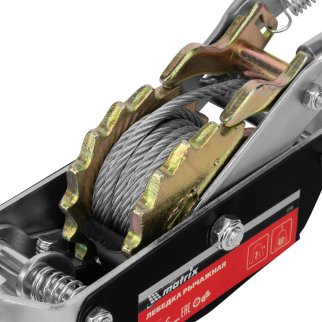 Лебедка рычажная, тяга - 2 т, подъем - 0, 8 т, двойное храповое колесо MATRIX 52260 фото 4