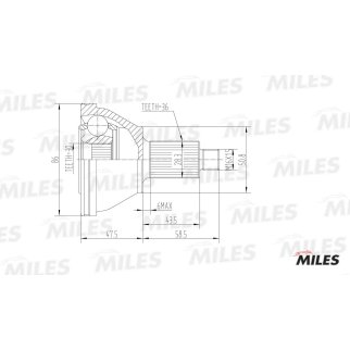ШРУС наружный AUDI A2/VW POLO/SKODA FABIA/ROOMSTER 1.2-1.9D 99- (GKN 303556) GA20019 фото 3