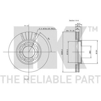 Диск тормозной передний вентилируемый NK 204567 фото
