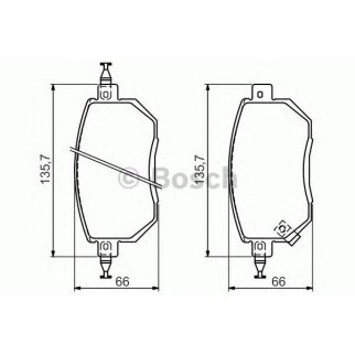 Колодки тормозные передние к-кт BOSCH 0 986 494 366 фото