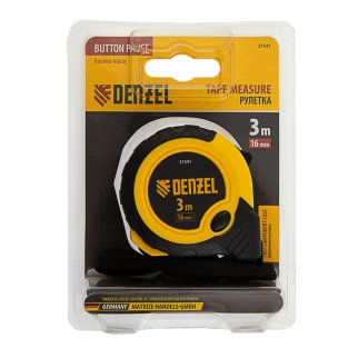 Рулетка 3м 16мм двухкомп. корпус, кнопка пауза DENZEL фото 7